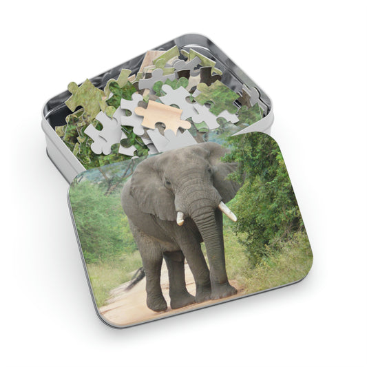 Jigsaw Puzzle (30, 110, 252, 500,1000-Piece) for kids and adults, eliphant puzzle, forest animal jigsaw puzzle, elephant with tusk in forest puzzle, mind games, birthday gift, toddler presents, indoor games, group games, camp games